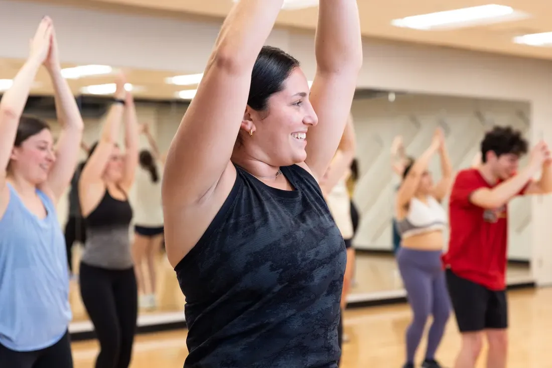 People in a fitness class.